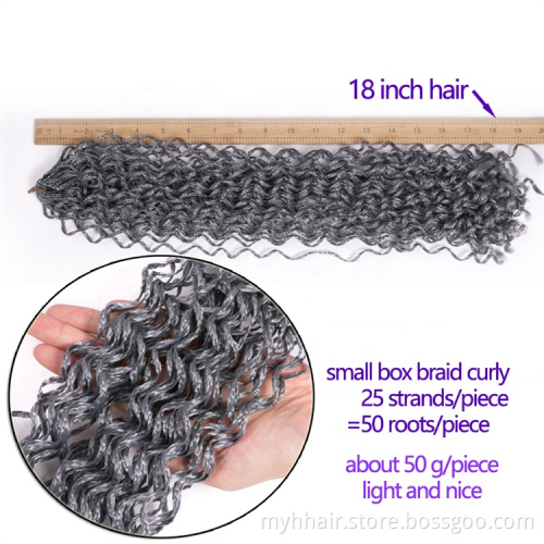 10 Pcs Synthetic Hair Extensions Curly Box Braiding Crochet Braids Pink White Pure Color Wholesale 18 Inch 25 strands per piece